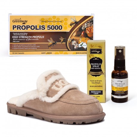 겨울 세트 OB938 바이올렛 시어링 슬리퍼 (브라운) + NG 프로폴리스 5000 + NG 스프레이 사은품